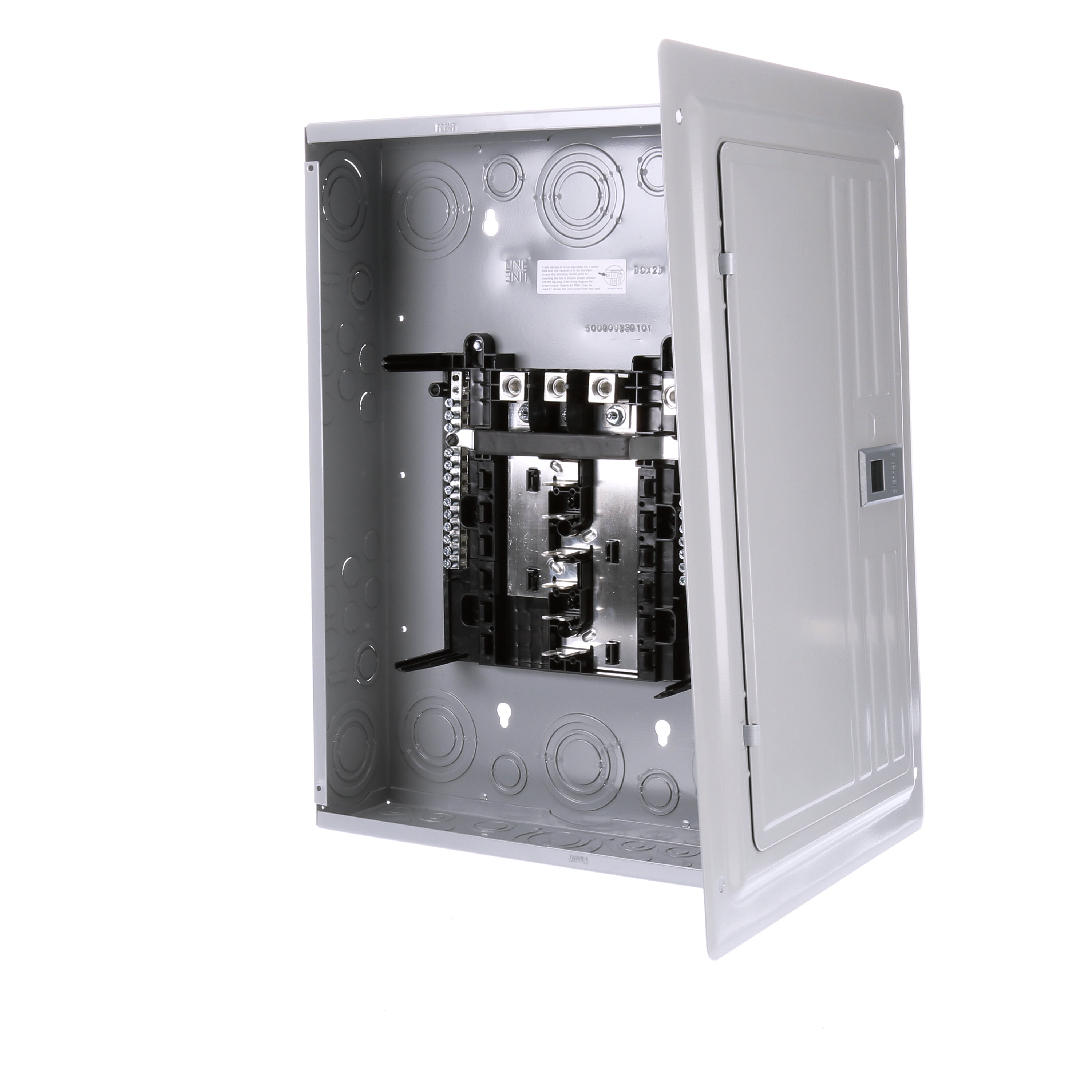 SIEMENS LOW VOLTAGE ES SERIES LOAD CENTER. MAIN LUG WITH 12 1-INCH SPACES ALLOWING MAX 24 CIRCUITS. 3-PHASE 4-WIRE SYSTEM RATED 120/240V OR 120/208V (200A) 100KA INTERRUPT. SPECIAL FEATURES ALUMINUM BUS, GRAY TRIM, NEMA TYPE1 ENCLOSURE FORINDOOR USE.