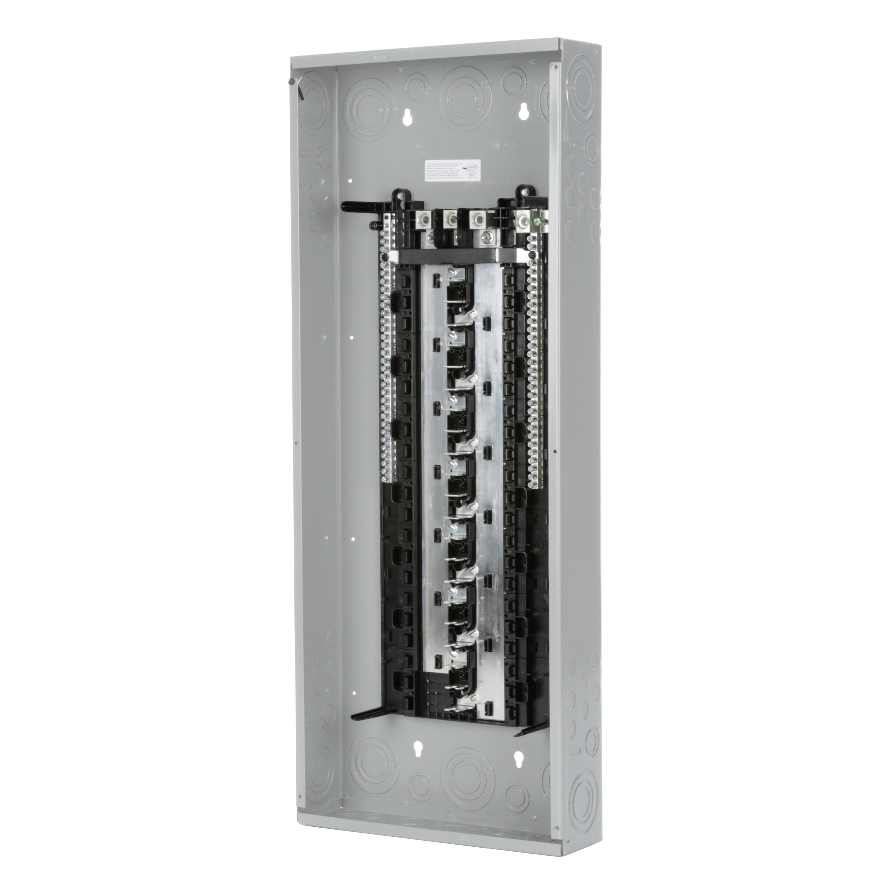 SIEMENS LOW VOLTAGE ES SERIES LOAD CENTER. MAIN LUG WITH 42 1-INCH SPACES ALLOWING MAX 60 CIRCUITS. 3-PHASE 4-WIRE SYSTEM RATED 120/240V OR 120/208V (225A) 100KA INTERRUPT. SPECIAL FEATURES ALUMINUM BUS, GRAY TRIM, NEMA TYPE1 ENCLOSURE FORINDOOR USE.