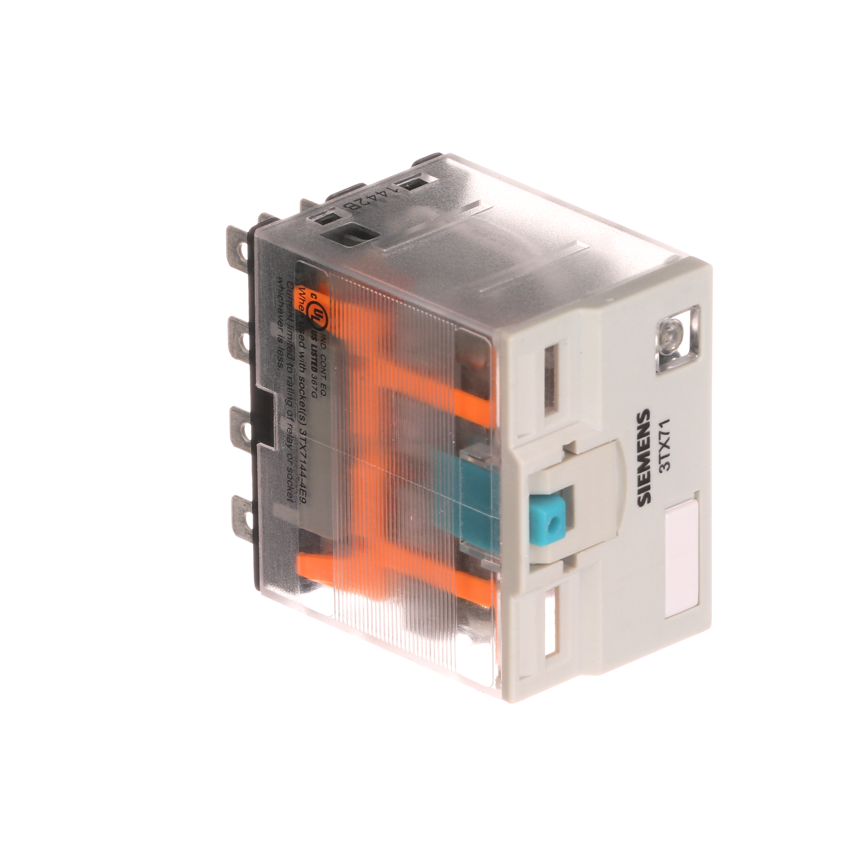 Plug-in Relay, Premium LED, Mechanical Flag 14-pin Square Base 4PDT, 15A, 24VDCUses Socket 3TX7144-4E9