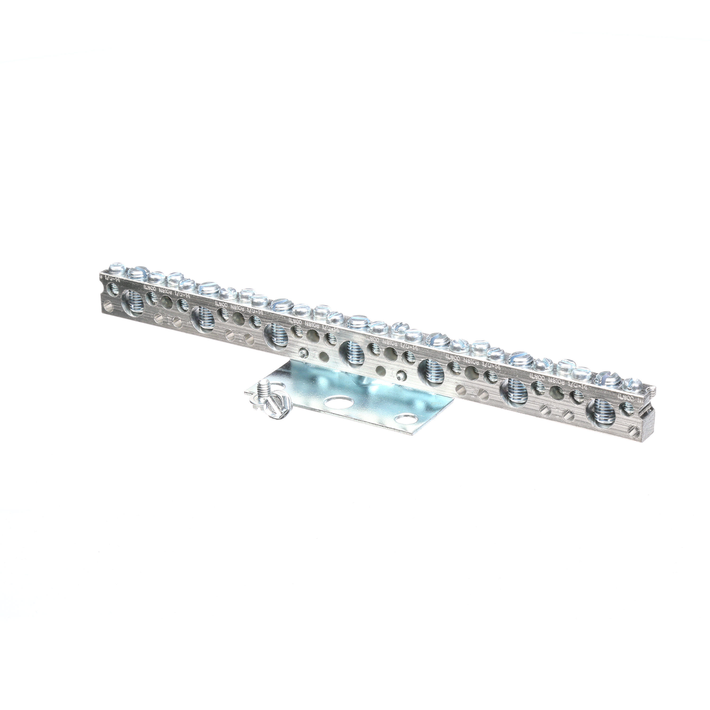 Siemens Low Voltage Residential Specialty Load Centers Miscellaneous Grounding bars (Al/Cu). Large connectors rated for (one 14-1/0, or 2-3 14-10), small connectors rated for (one 14-6 or two #14-12) length 8-1/8 IN. Connectors 20 small and 7 large.