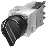 16mm Selector Switch 50deg op angle, Plastic Spring return right ( & ) left Short Lever 3 position, 1NO, 1NO Complete Device Red Non-Illuminated UL File E44653in Vol.2 Sec.38