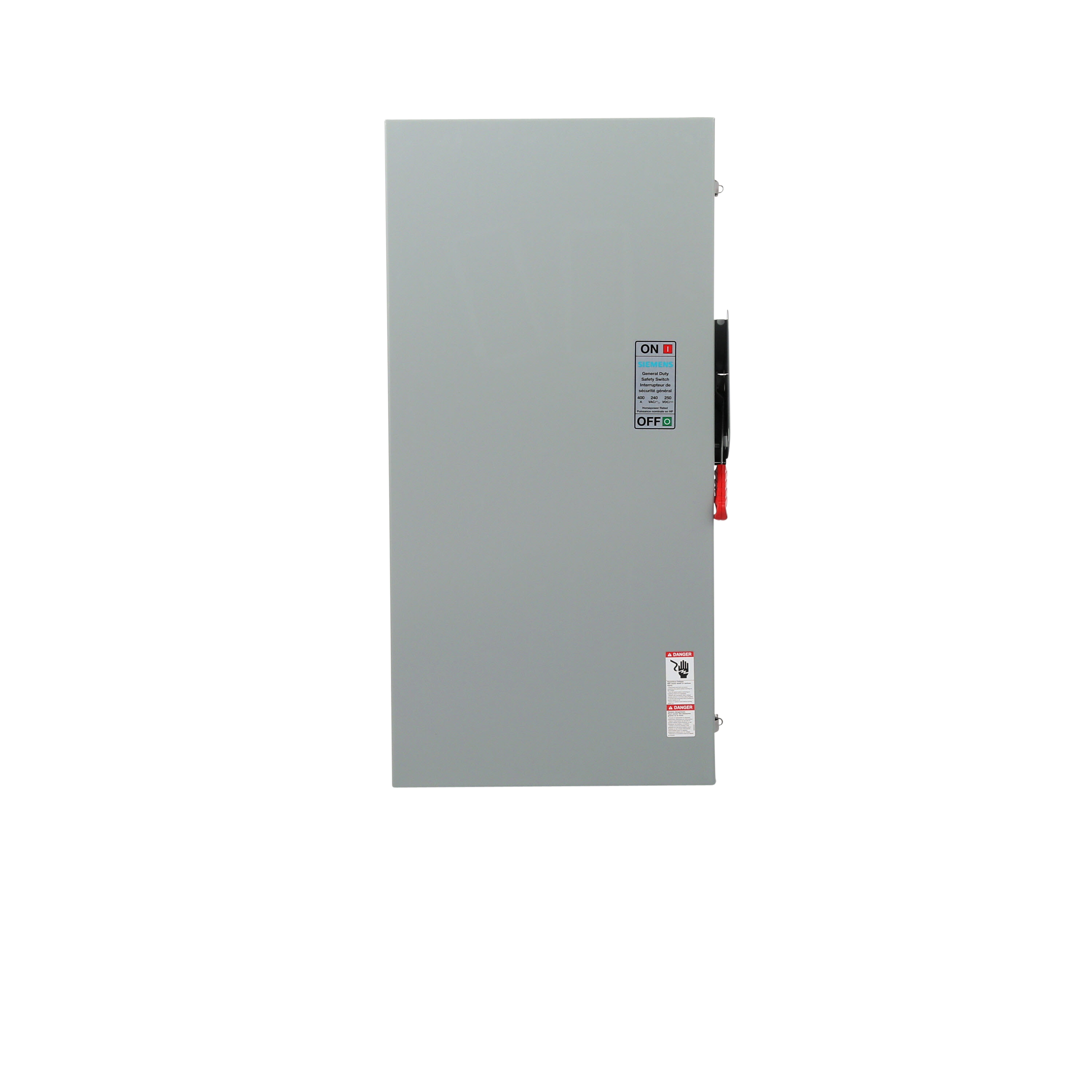 Siemens GF325NRA Fused Low Voltage General Duty Safety Switch With Neutral, 240 VAC/250 VDC, 400 A, 15 hp, 50 hp, TPST Contact, 3 Poles