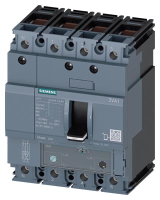 SIEMENS LOW VOLTAGE 3VA IEC MOLDED CASE CIRCUIT BREAKER WITH THERMAL - MAGNETICTRIP UNIT. 3VA11 FRAME WITH LOW (CLASS N) BREAKING CAPACITY. 32A 4-POLE Icu (7KAIC AT 690V) (25KAIC AT 415V). TM240 TRIP UNIT WITH ADJUSTABLE Ir ADJUSTABLE Ii 100PCT NEUTRAL PROTECTION. SPECIAL FEATURES CONNECTION WITH BOX TERMINAL / STEELWRAP AROUND LUG. DIMENSIONS (W x H x D) IN 4 x 5.1 x 3.5.